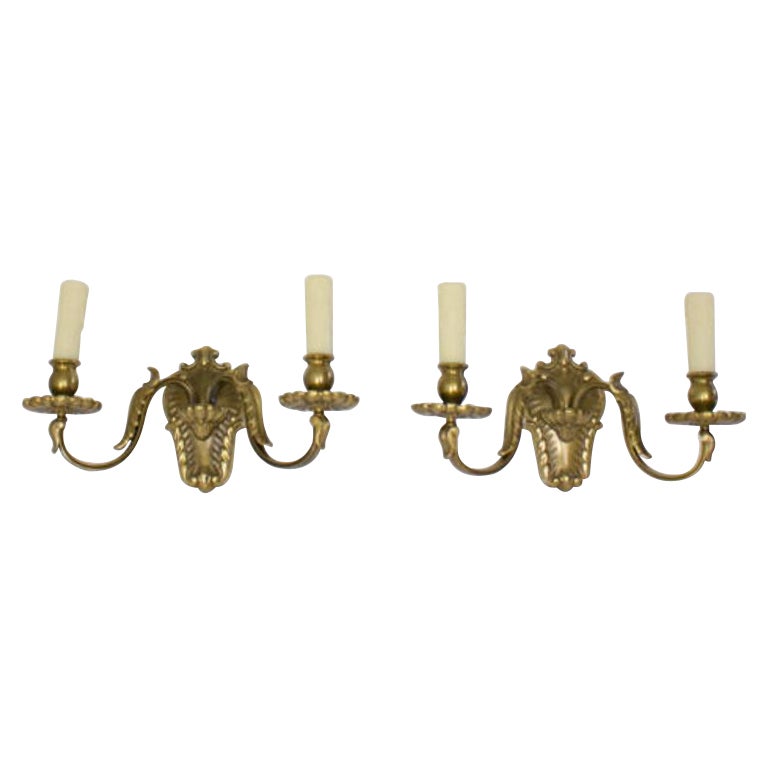 Early 20th Century Belgian Bronze Sconces, a Pair For Sale