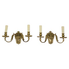 Early 20th Century Belgian Bronze Sconces, a Pair