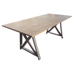 Used Industrial Trestle Base Work Table Desk