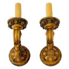 Used Baroque Style Carved Wood Sconces – A Pair