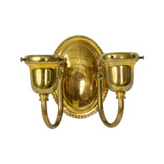 Used Reproduction Two Arm Brass Sconces