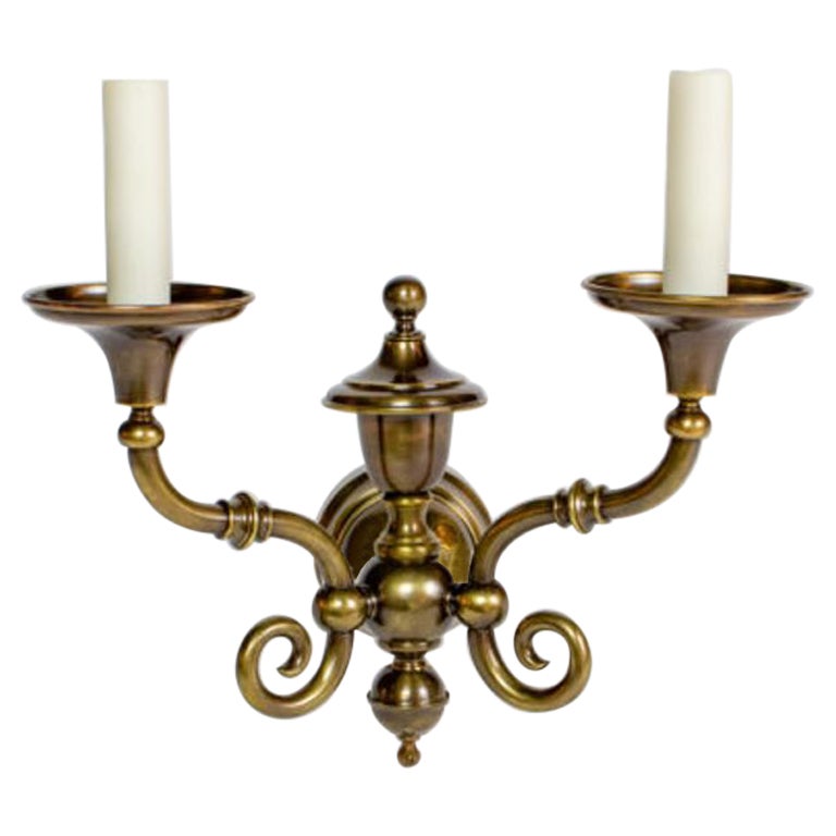 Two Arm Early Electric Sconces For Sale