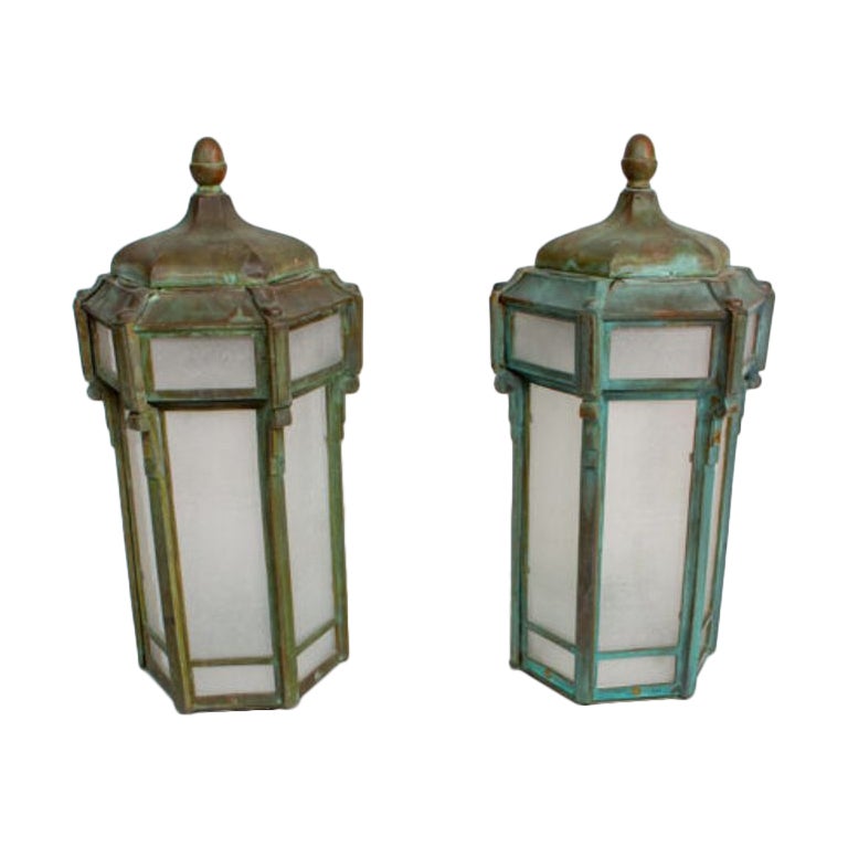 Large Custom Bronze Exterior Sconces – A Pair