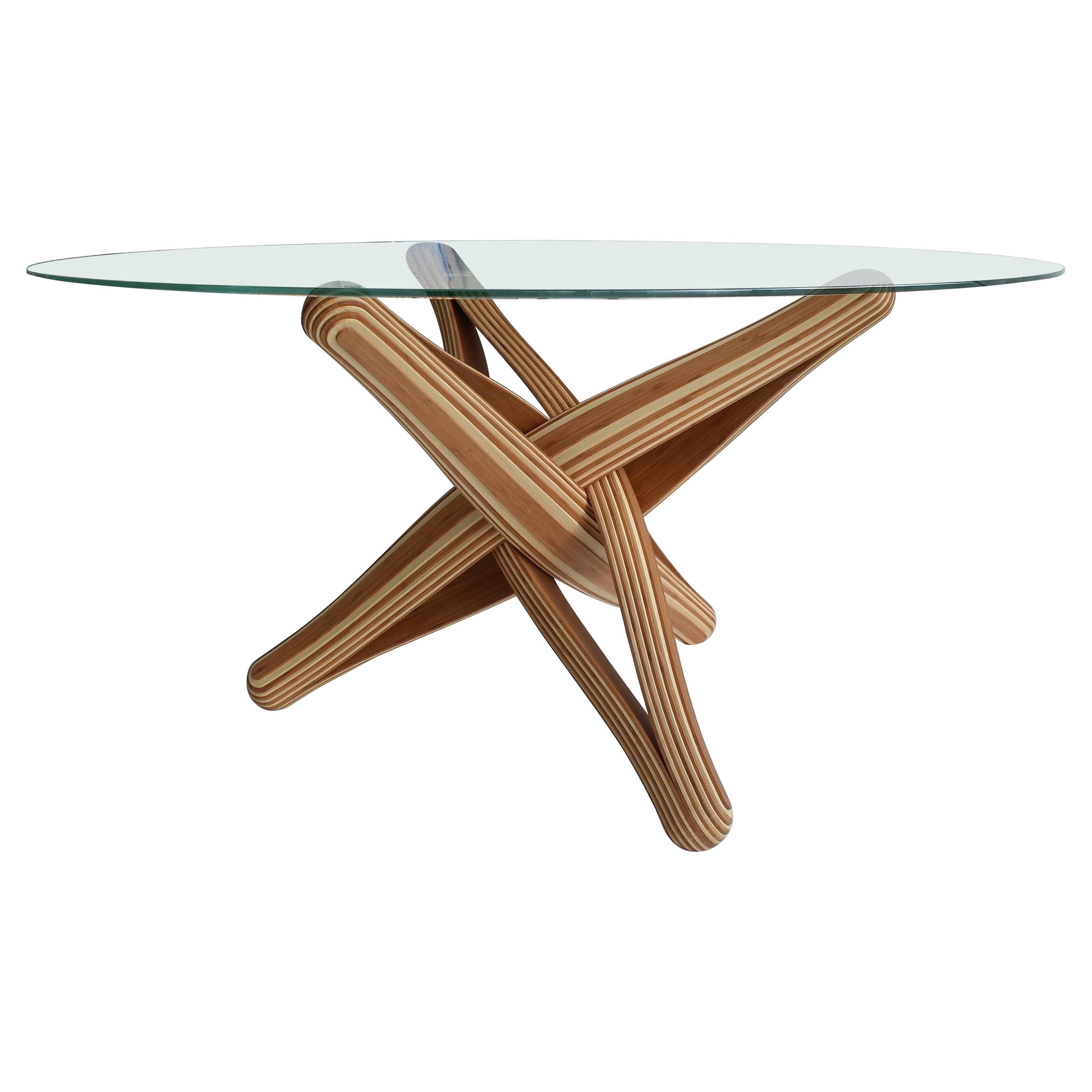 “Lock D” Sculptural Bamboo Dining Table, 'Base'