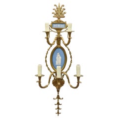 E.F. Caldwell Bronze and Wedgewood Sconces