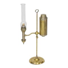 Late 19th Century Manhattan Brass Co. Nickel and Brass Student Lamp