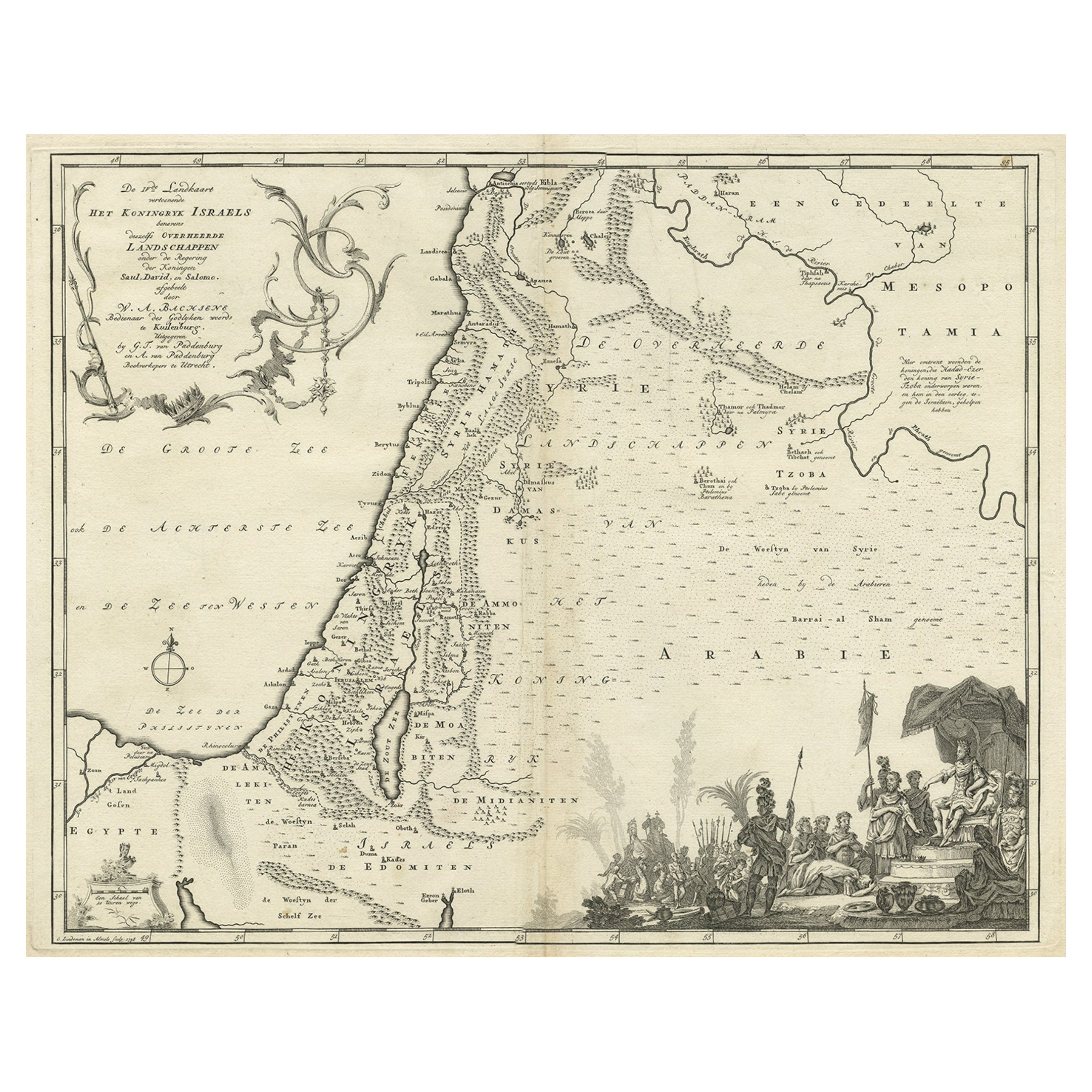 The Biblical Kingdom of Israel under the Kings Saul, David and Solomon, Ca.1758 For Sale