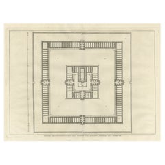 Original Antique Plan of the Temple of Solomon, Jerusalem, Israel, 1725