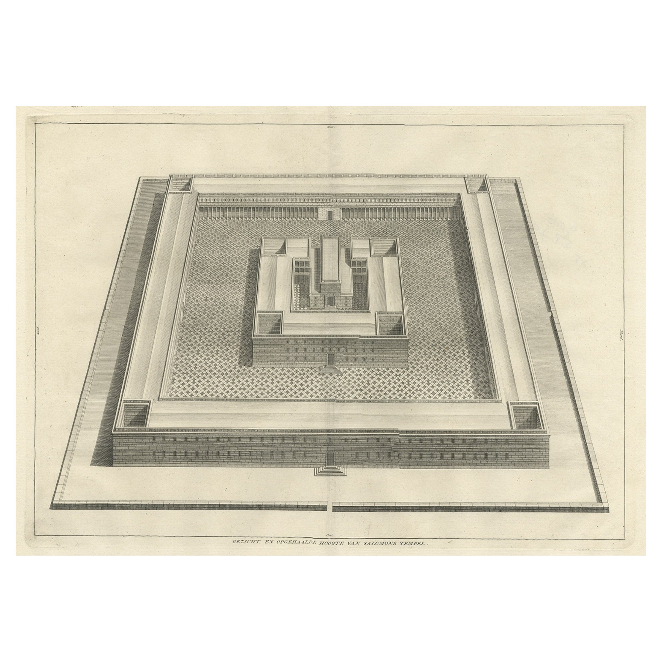 Antique Engraving of the Temple of Solomon in Jerusalem, Israel, 1725 For  Sale at 1stDibs