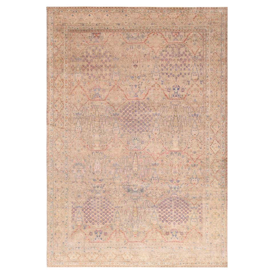 'Venus' Rug Modern Design Bamboo Silk Embossed For Sale at 1stDibs