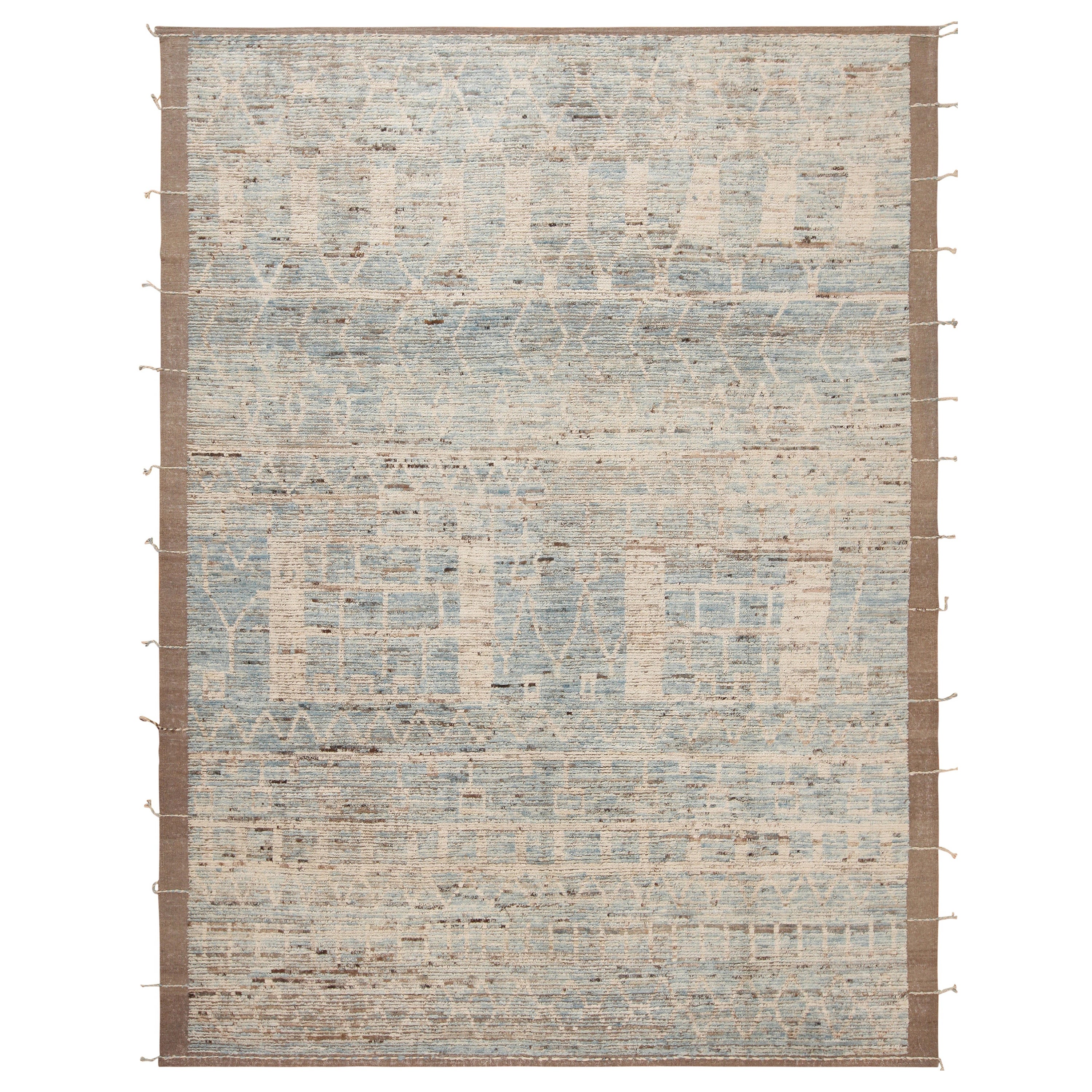 Nazmiyal Collection Moroccan Design Modern Distressed Rug. 9 ft 1 in x 12 ft 2in