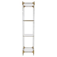 Vintage Lucite and Brass Etagere, 1970s