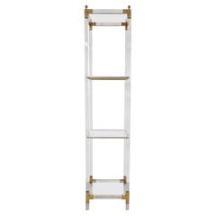 Etagere aus Lucite und Messing, 1970er Jahre