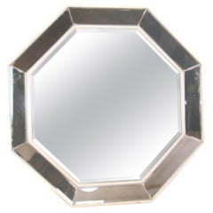 Modern Italian Beveled Glass Octagonal Mirror