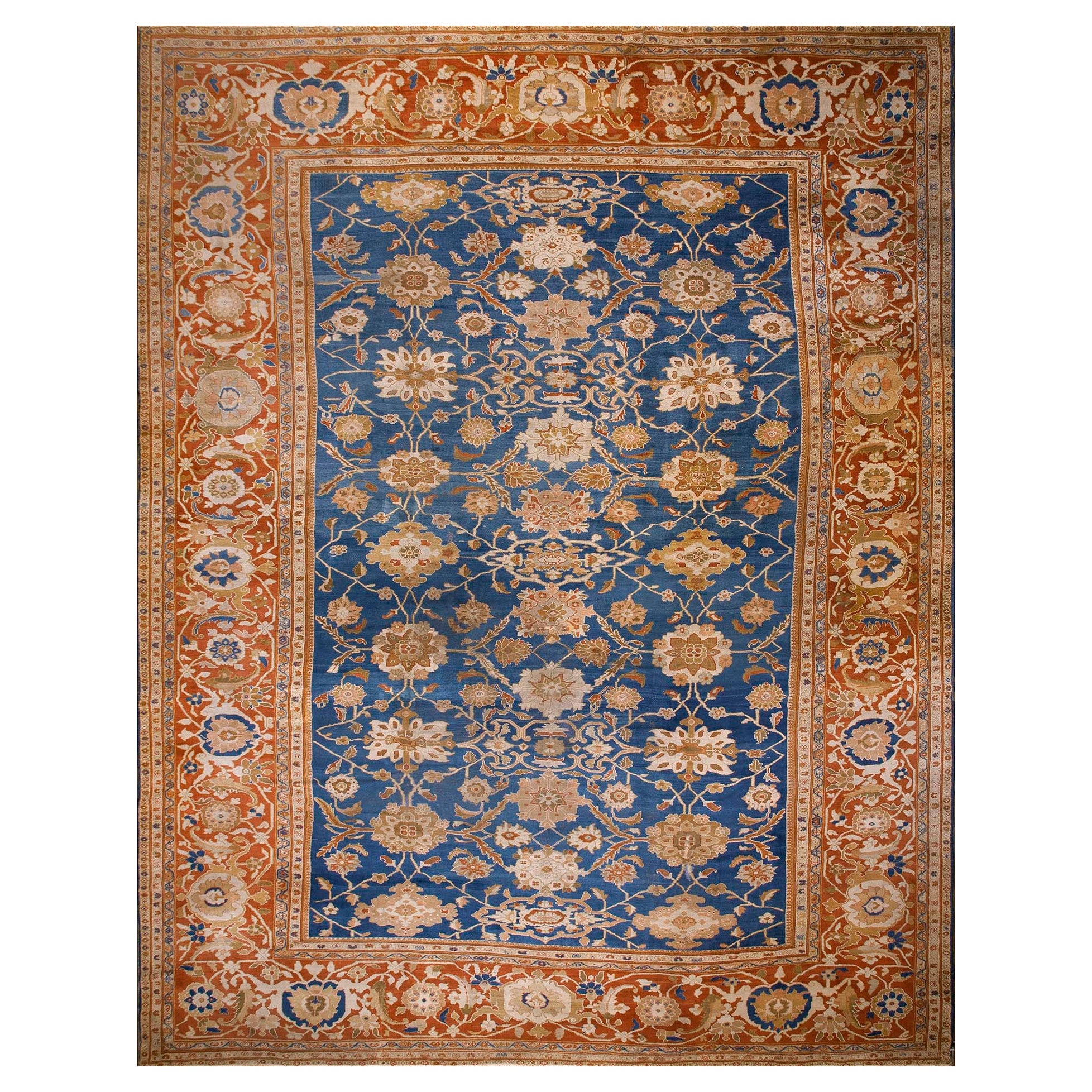 Persischer Ziegler Sultanabad-Teppich des 19. Jahrhunderts ( 13'9" x 17'10" - 420 x 545")