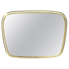 Used Huge Mid Century Modern "Zier-Form" Wall Mirror with Heavy Brass Frame