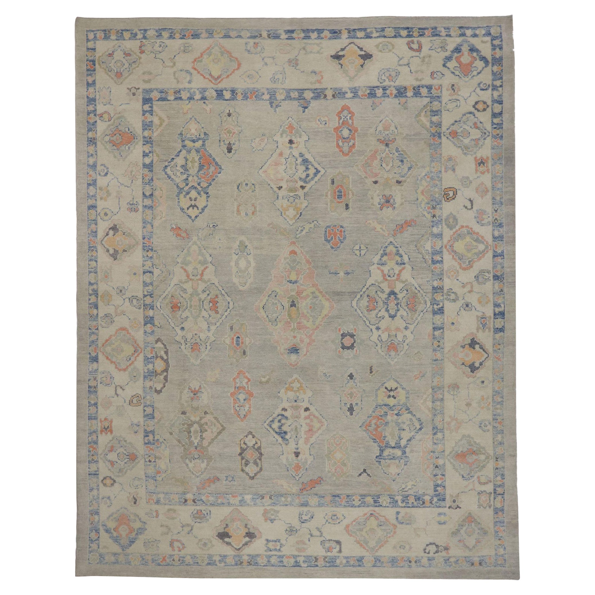 New Contemporary Turkish Oushak Rug with Modern Style For Sale