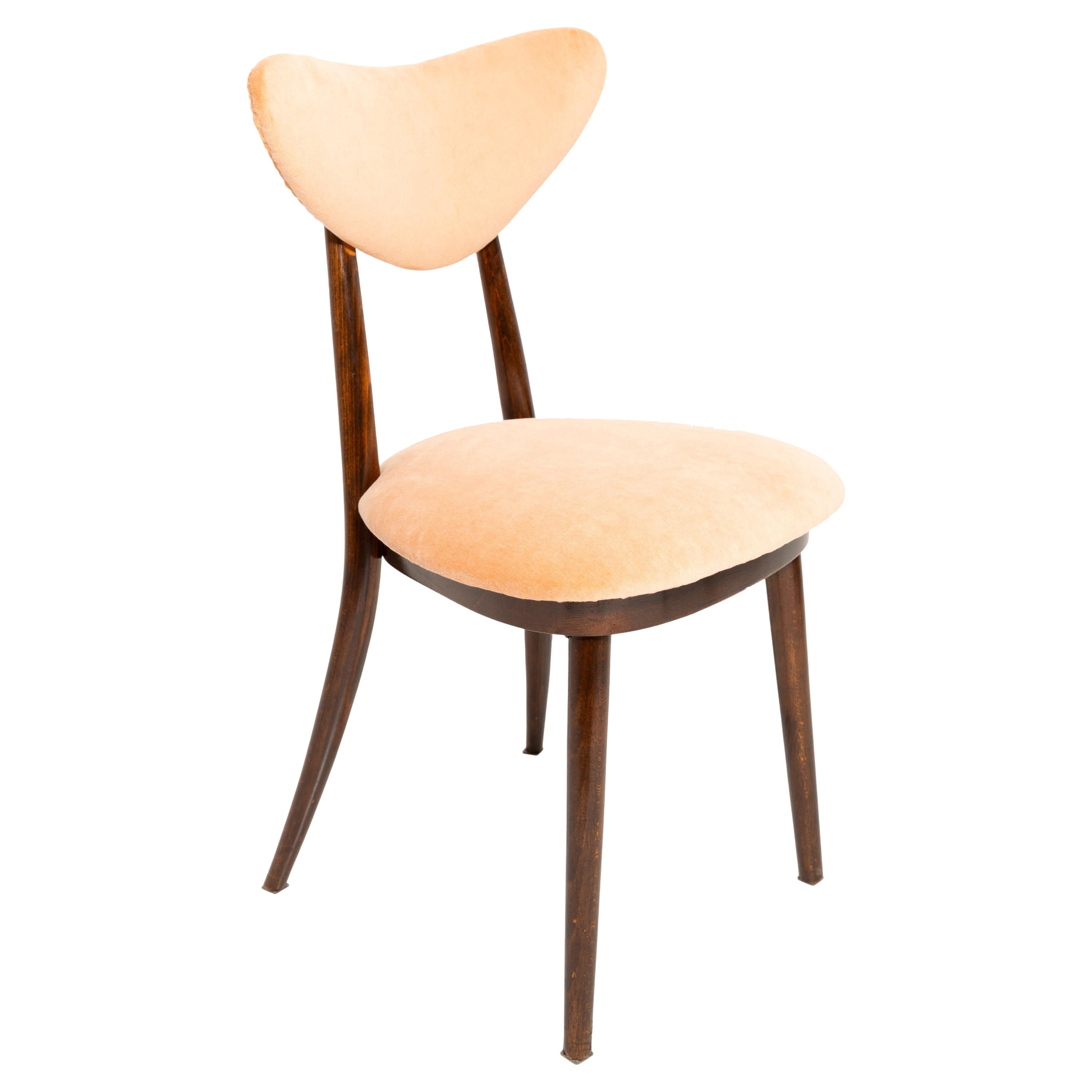 Vintage Orange Heart Cotton-Velvet Chair, Europe, 1960s For Sale