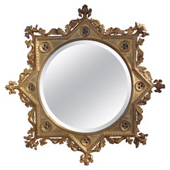Italienischer abgeschrägter Spiegel aus Giltwood aus dem 19.