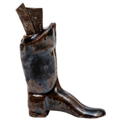 Antique 18th Century Military Boot Form Quill Pen Holder