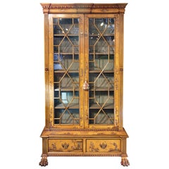Chinoiserie Bookcase with Lion's Paw Feet English circa 1890