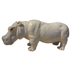 Italian Glazed Terra Cotta Hippopotamus