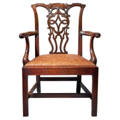 Mahagoni-Sessel aus dem 18. Jahrhundert nach Thomas Chippendale, George III.