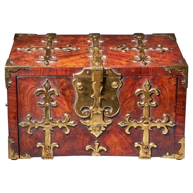 17th C. Diminutive William and Mary Kingwood Strongbox or Coffre Fort, C.  1690 at 1stDibs