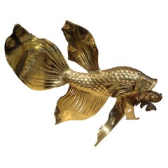 Monumental Italian Brass Fish Sculpture