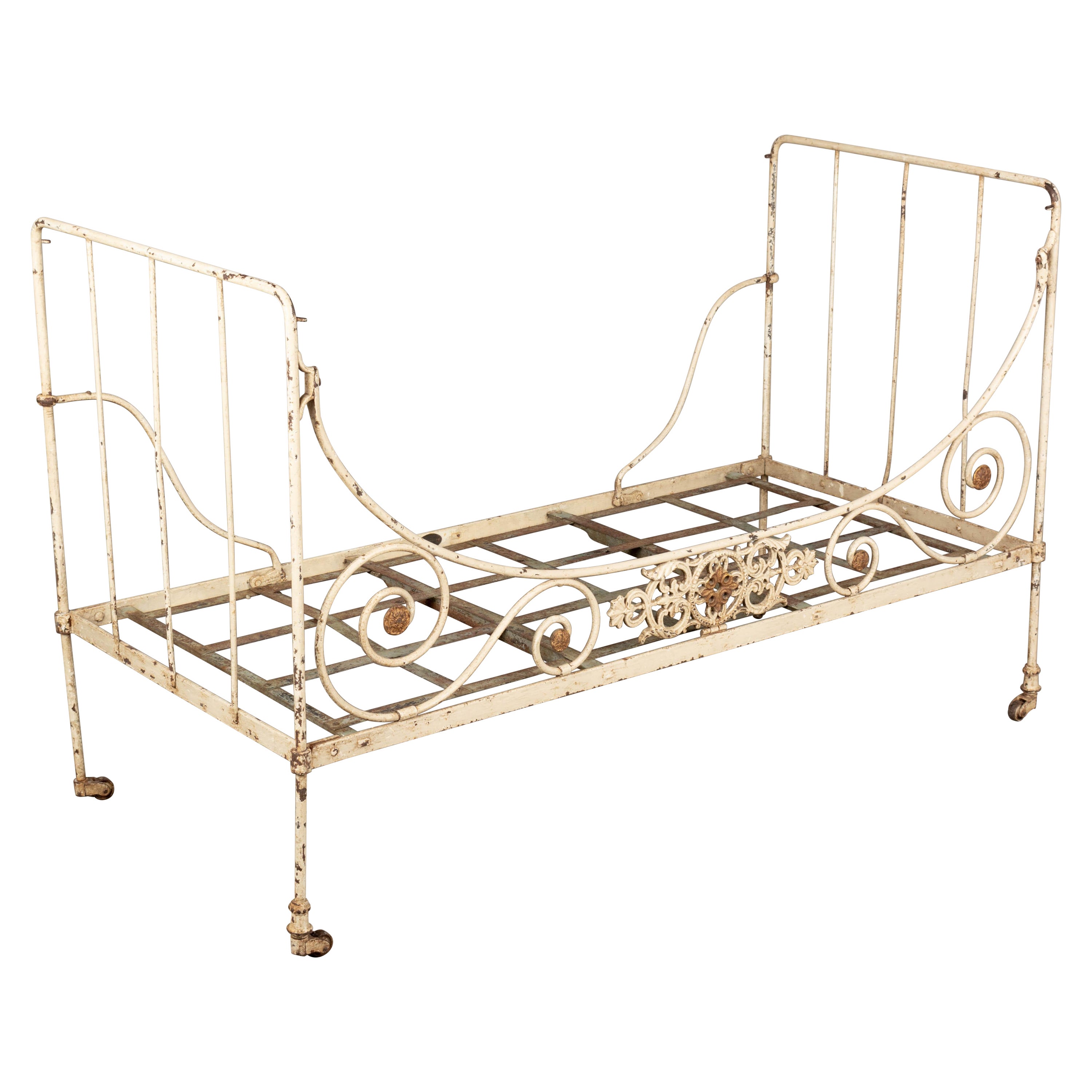 French Wrought Iron Child's Bed or Small Daybed