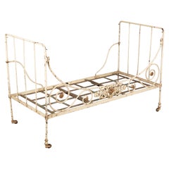 Antique French Wrought Iron Child's Bed or Small Daybed