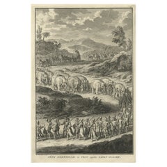 Antique Print of the Solemn Celebration Sapan Giacche in Pegu, Burma 'Myanmar', 1725