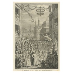 Old Engraving of the Bairam Celebration, the Easter of the Muslims, 1737