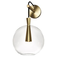 Cone Wall Lamp & Shade, Medium by Marc Wood, Handmade Brass Lamp w/GU10 Bulb