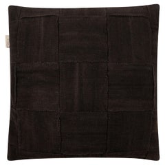 Black Braided Cushion Cover Handwoven in Mali, Bogolan