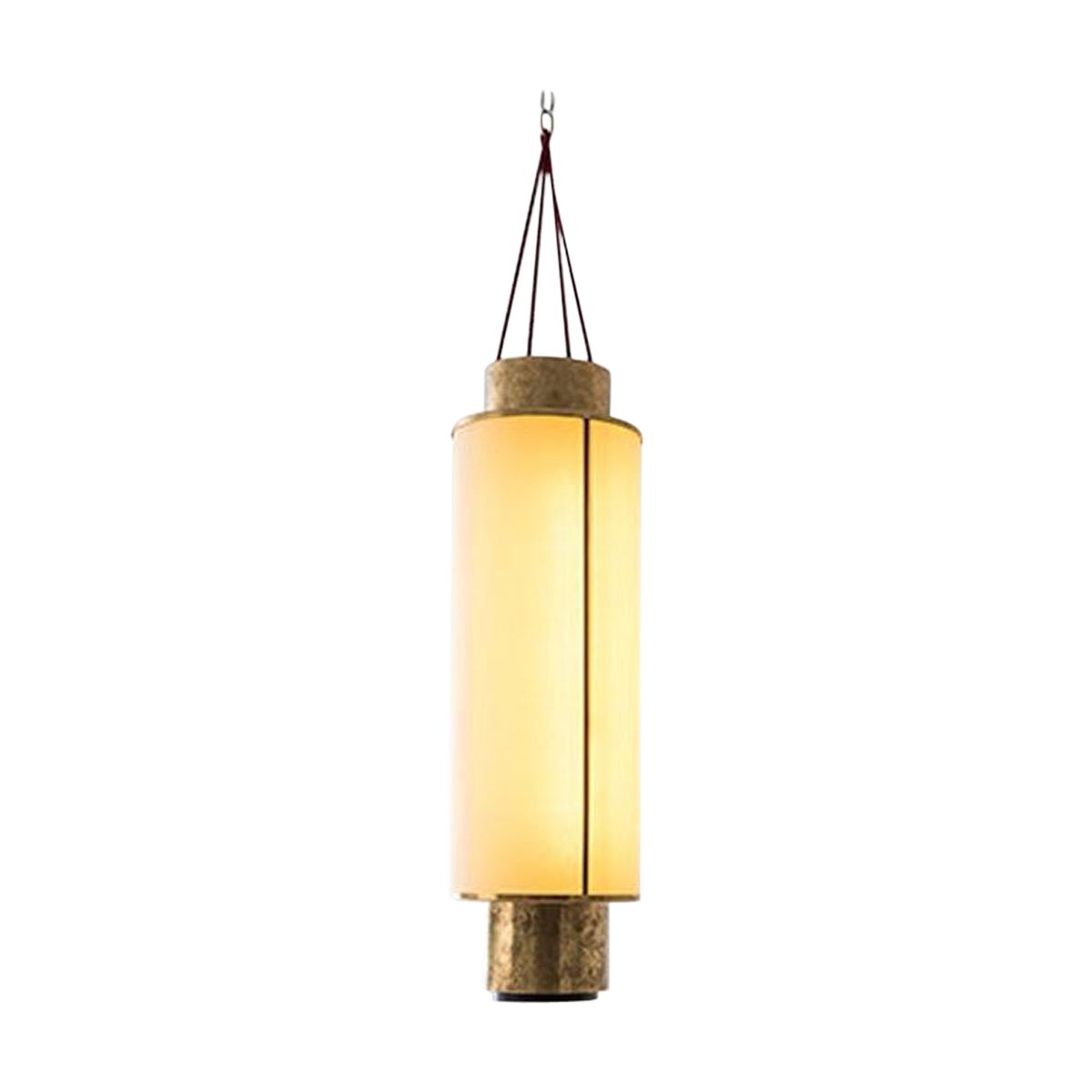Lanterna Ceiling Lamp in Painted Metal, Brass and Paper by Dimoremilano