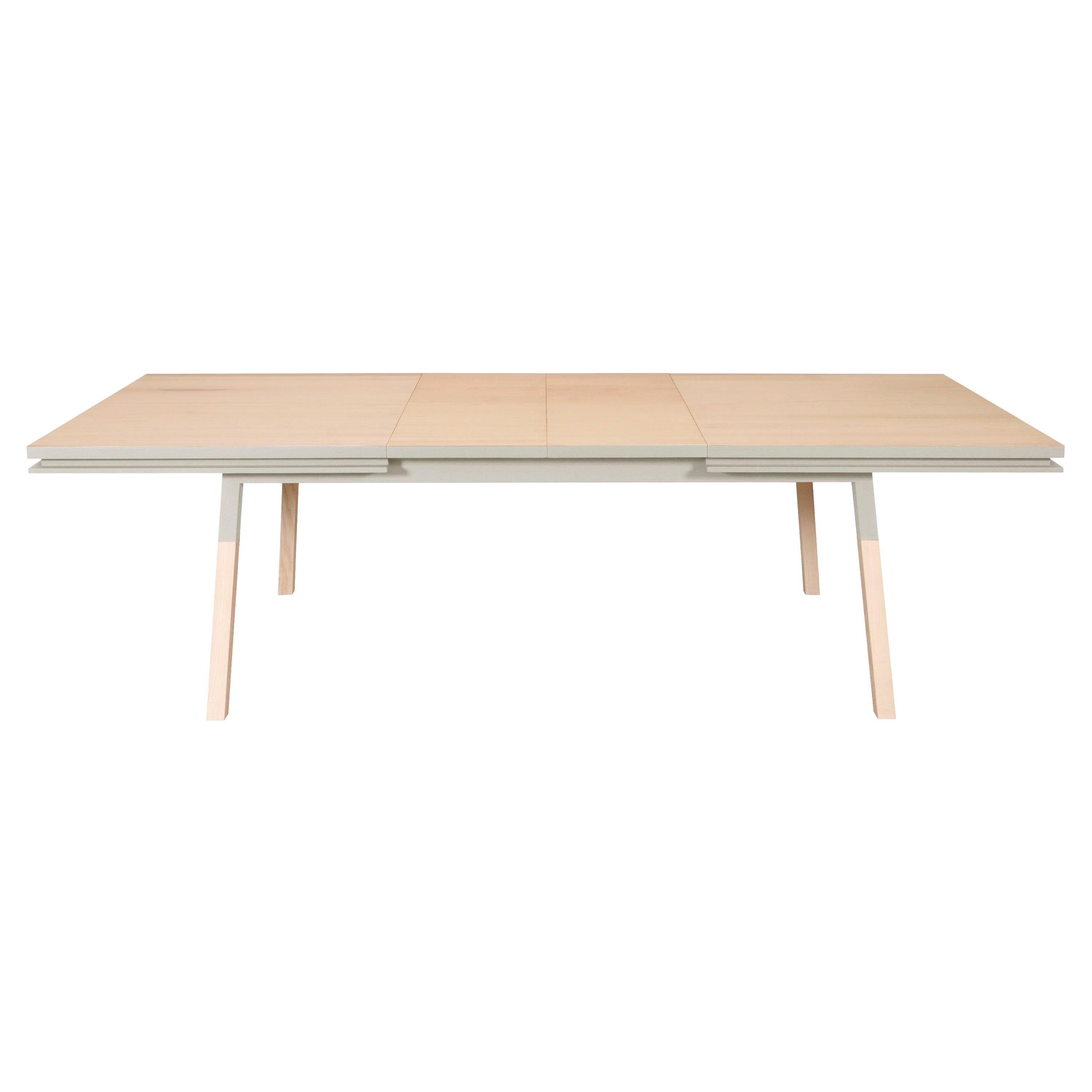 Extensible Dining Table 100% in Solid Wood, Sleek Design by Eric Gizard, Paris 