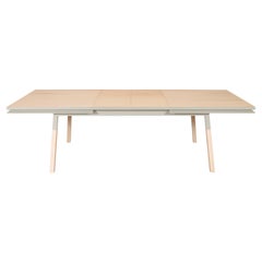 Extensible Dining Table 100% in Solid Wood, Sleek Design by Eric Gizard, Paris 