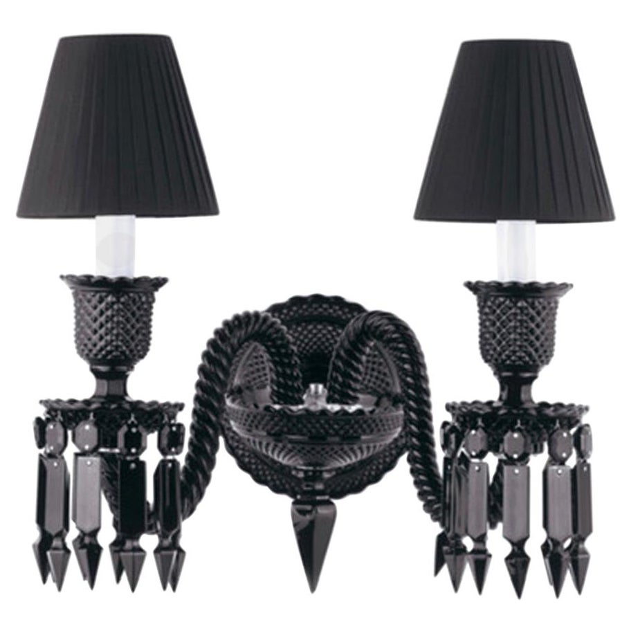 Baccarat Black Crystal Wall Lights Designed by Philippe Starck