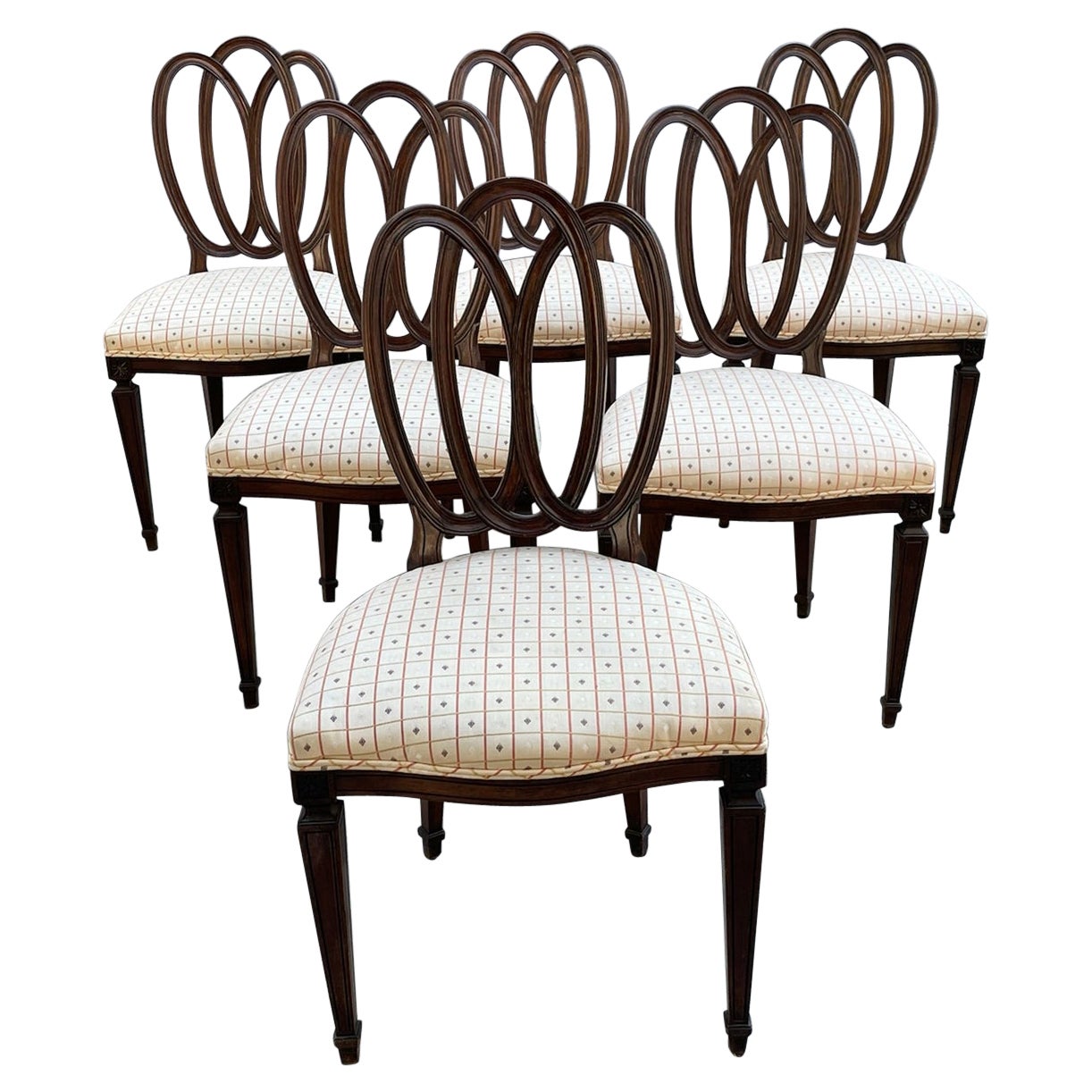Set of Six Ribbon Back Dining Chairs by Dennis and Leen For Sale