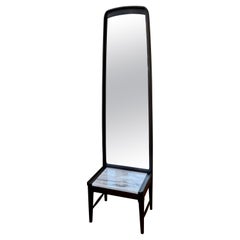Mid-Century Modern Hall Tree Mirror & Marble