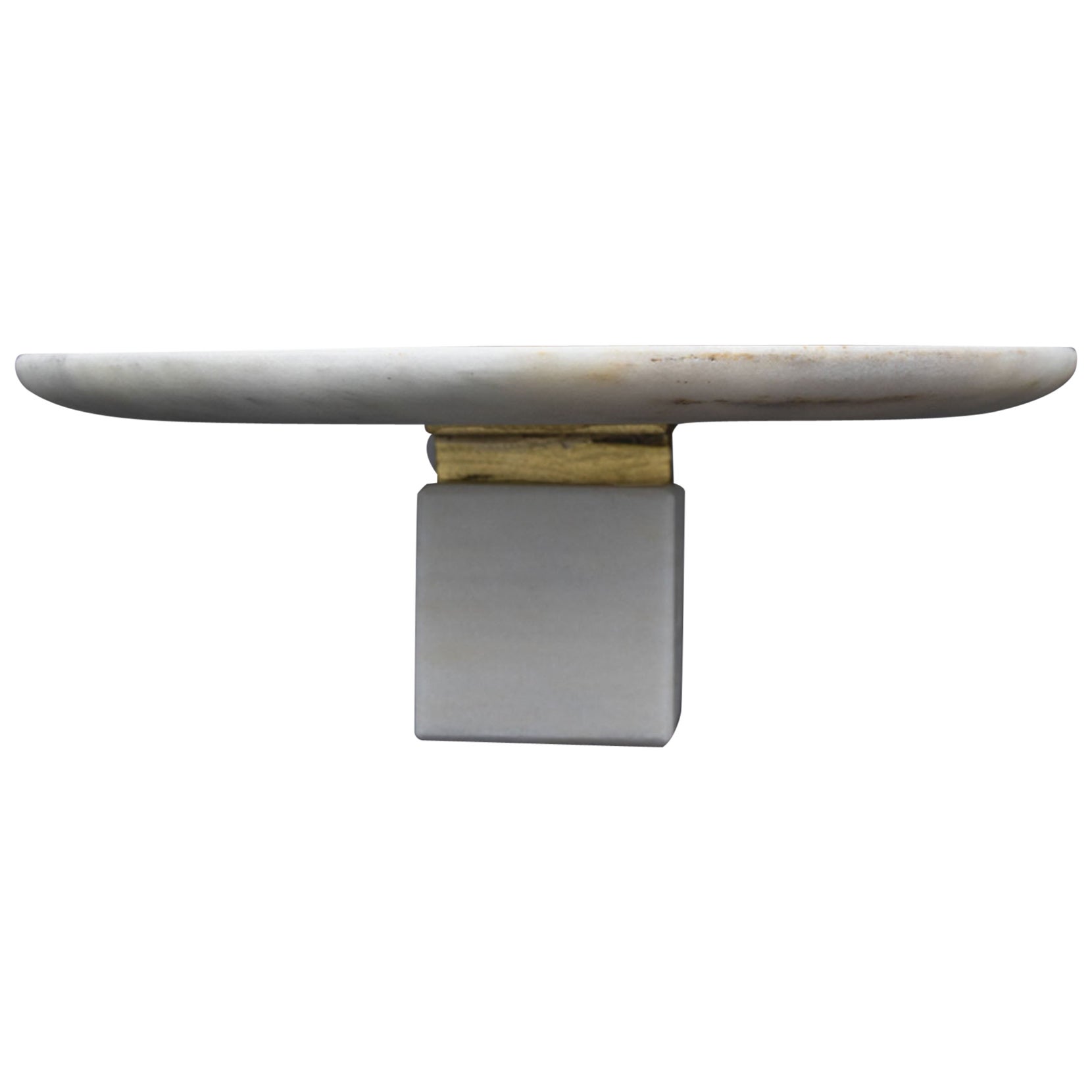 21st Century Minimalist European Coffee Table White Greek Marble And Oakwood For Sale At 1stdibs
