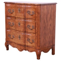 Vintage Baker Furniture French Provincial Louis XV Oak and Burl Wood Chest of Drawers