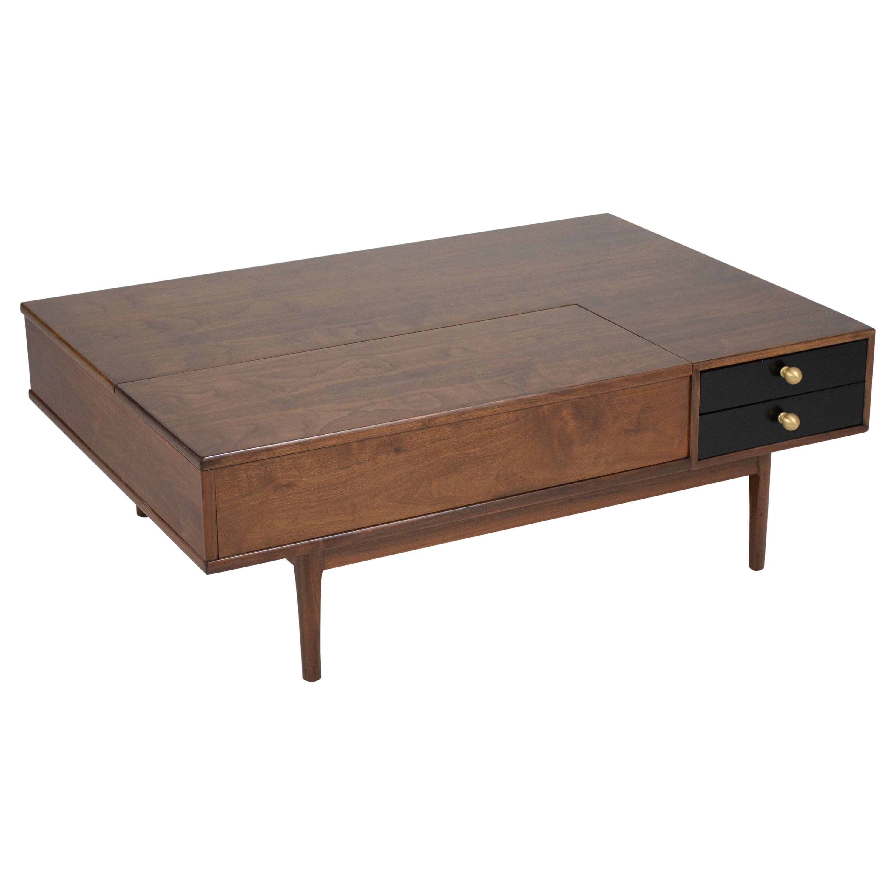 Mid Century Drexel Heritage Walnut Surfboard Coffee Table at 1stDibs