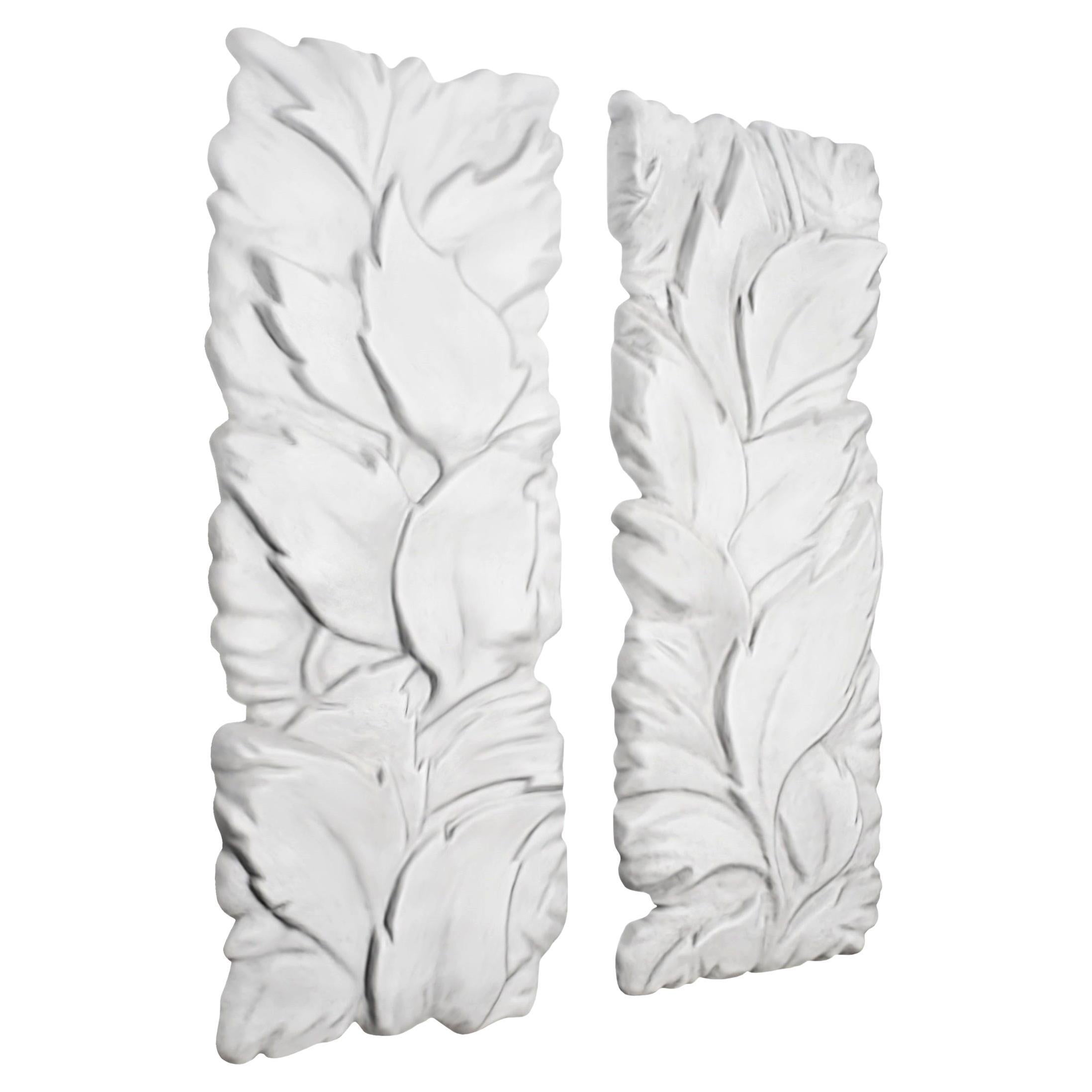 Set of Wall Hanging Panels in Matte White Lacquer Indoor / Outdoor For Sale