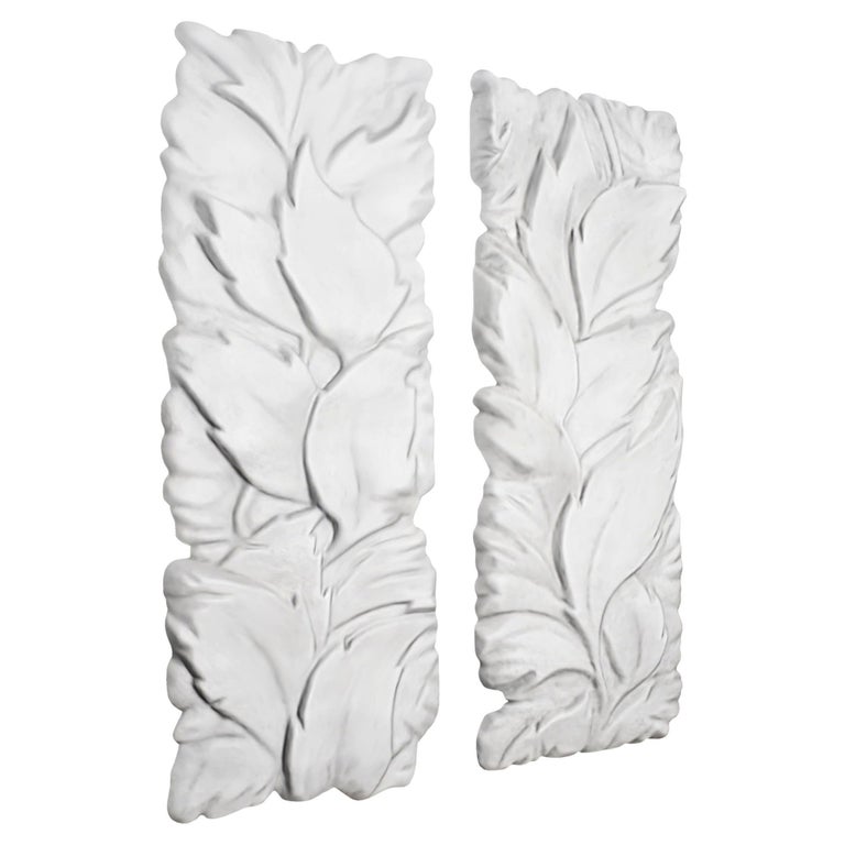 Set of Wall Hanging Panels in Matte White Lacquer Indoor / Outdoor For