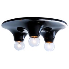 Black Triteti Flush Fixture, Ceiling or Wall, Vico Magistretti, Artemide, 1967