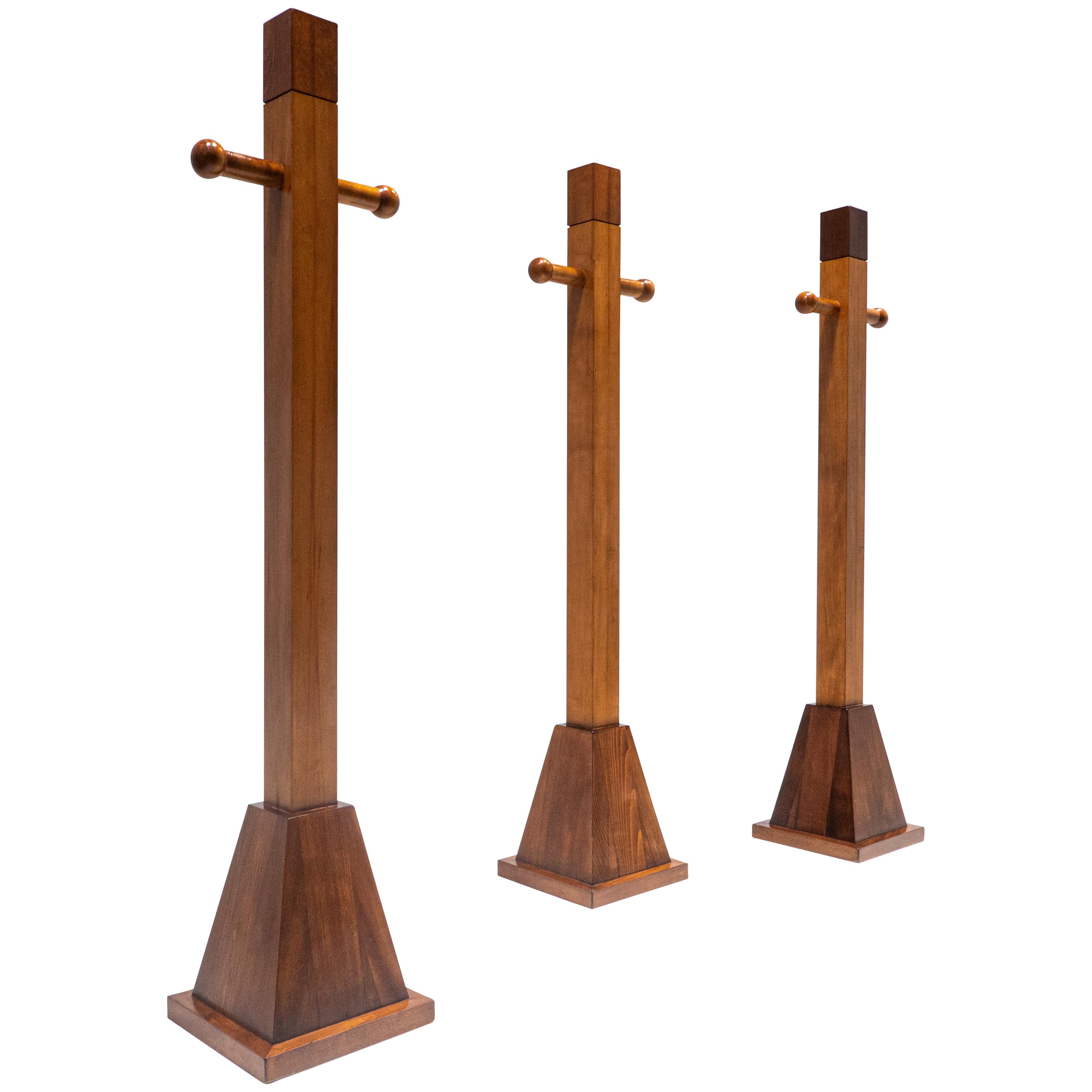 Mid-Century Modern TOTEM Wooden Coat Rack, Italy, 1960s, Price Per Piece