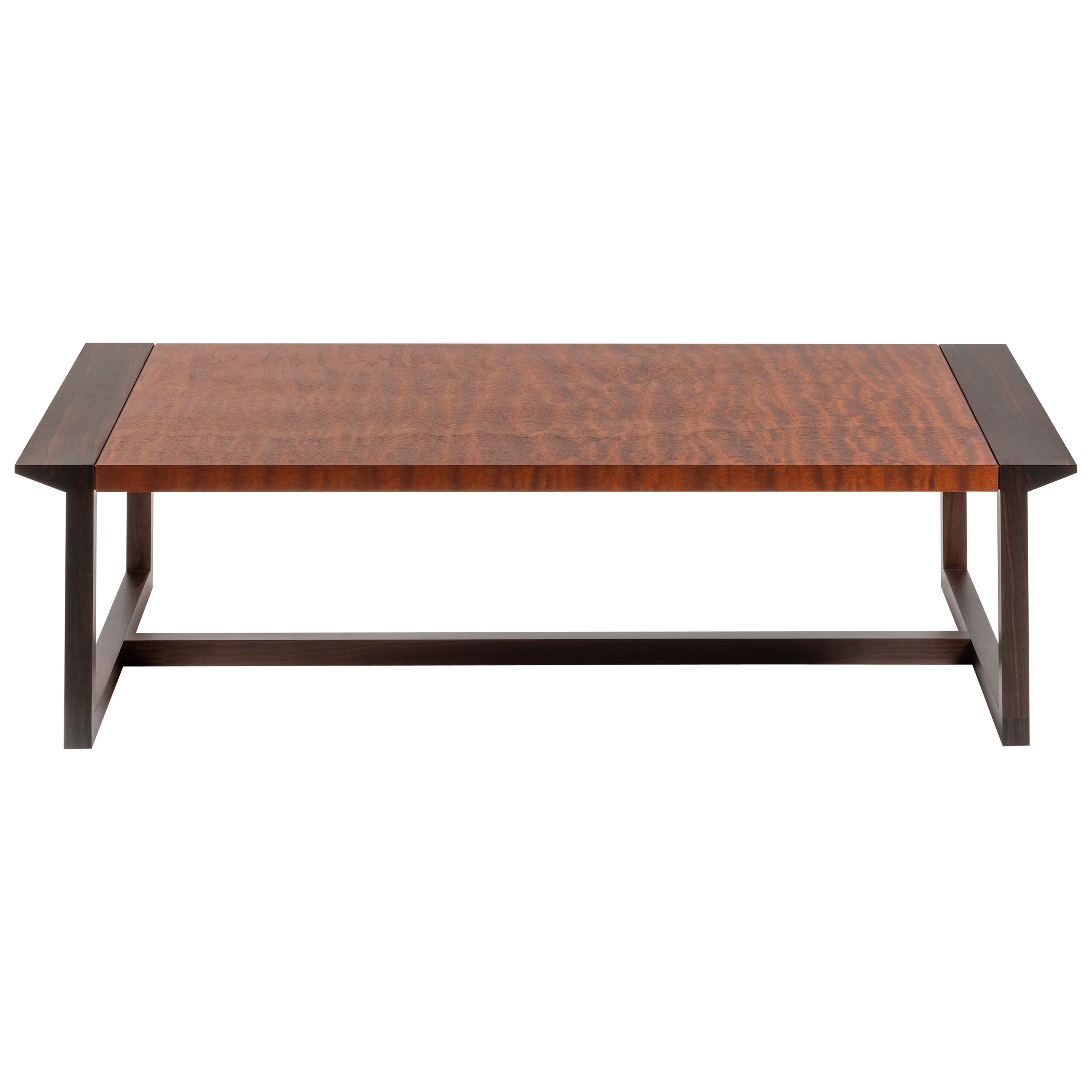 Ebony and Mahogany Pommelè Large Coffee Table Cmp Design for Giordano Viganò For Sale