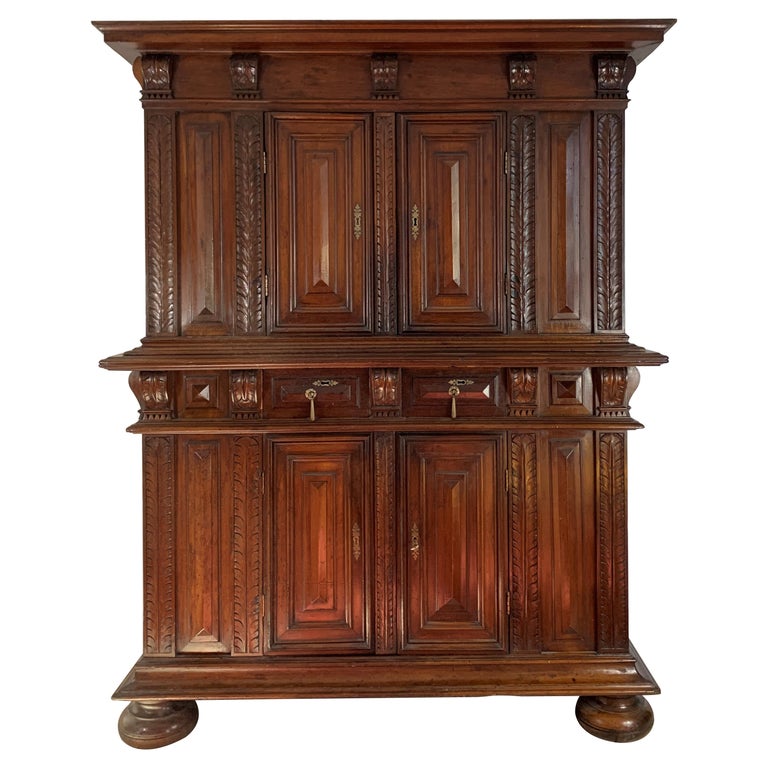 French Walnut Cabinet Early 17th Century For Sale